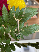 Load image into Gallery viewer, Green Tourmaline and Diamond Necklace - One of a kind! 💚
