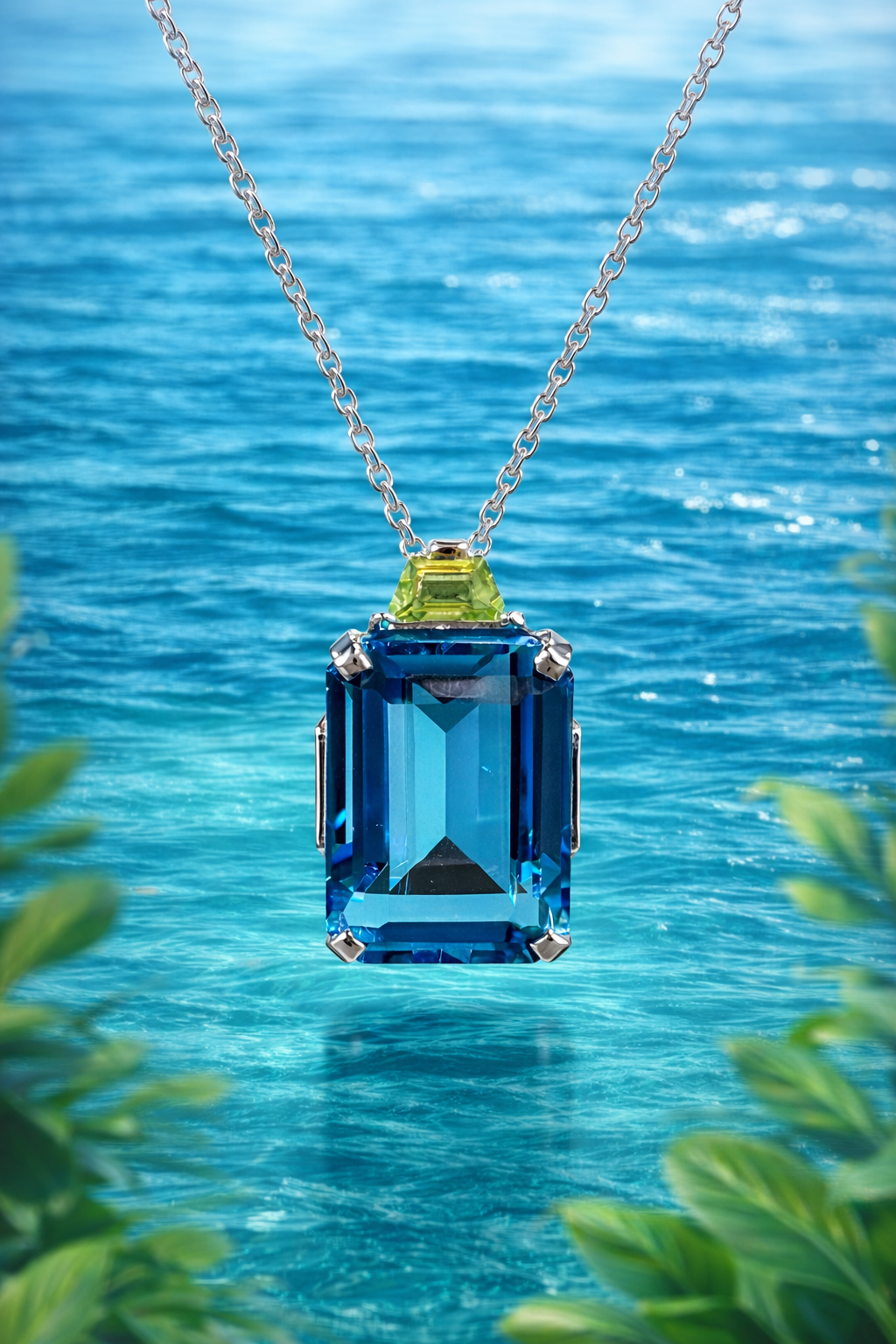 The Ocean Reef Blue Topaz & Peridot Necklace