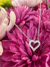 Load image into Gallery viewer, Diamond &amp; White Gold Heart Necklace
