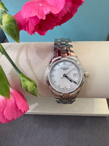 White Dial Silver Bracelet Watch with Date Function