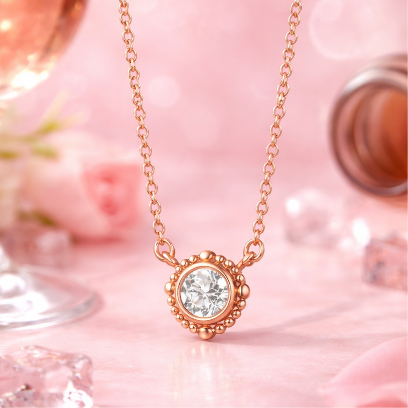 Rosé All Day Beaded Diamond Necklace