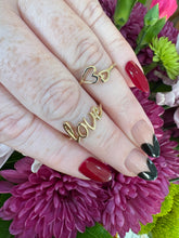 Load image into Gallery viewer, ❤️Yellow Gold Script “Love” Ring
