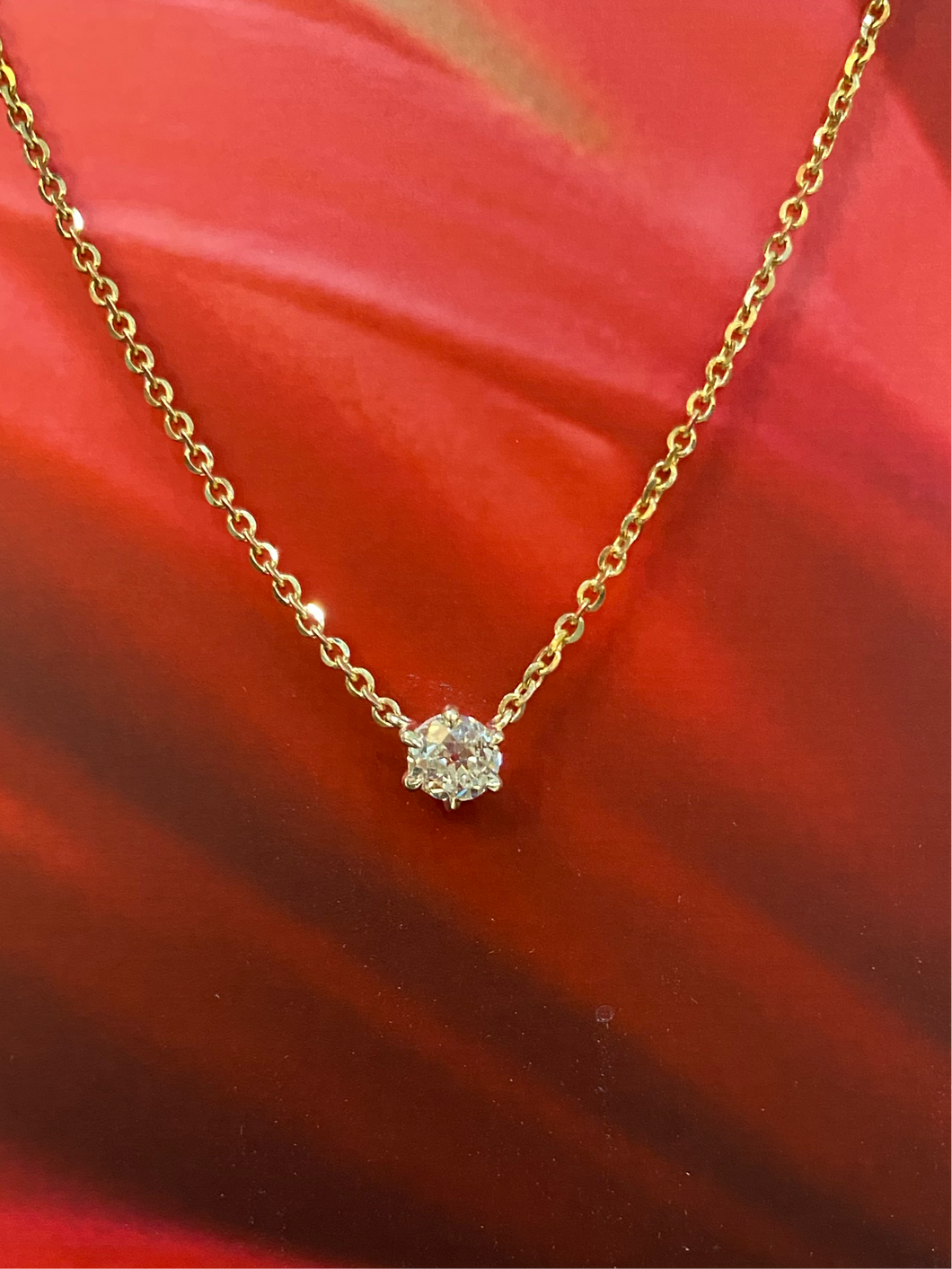 Vintage Diamond Necklace in Yellow Gold