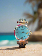 Load image into Gallery viewer, Turquoise Dial Two Toned Bracelet Watch
