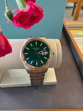 Load image into Gallery viewer, Green Dial Two Toned Bracelet Watch
