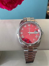 Load image into Gallery viewer, Red Dial Silver Bracelet Watch
