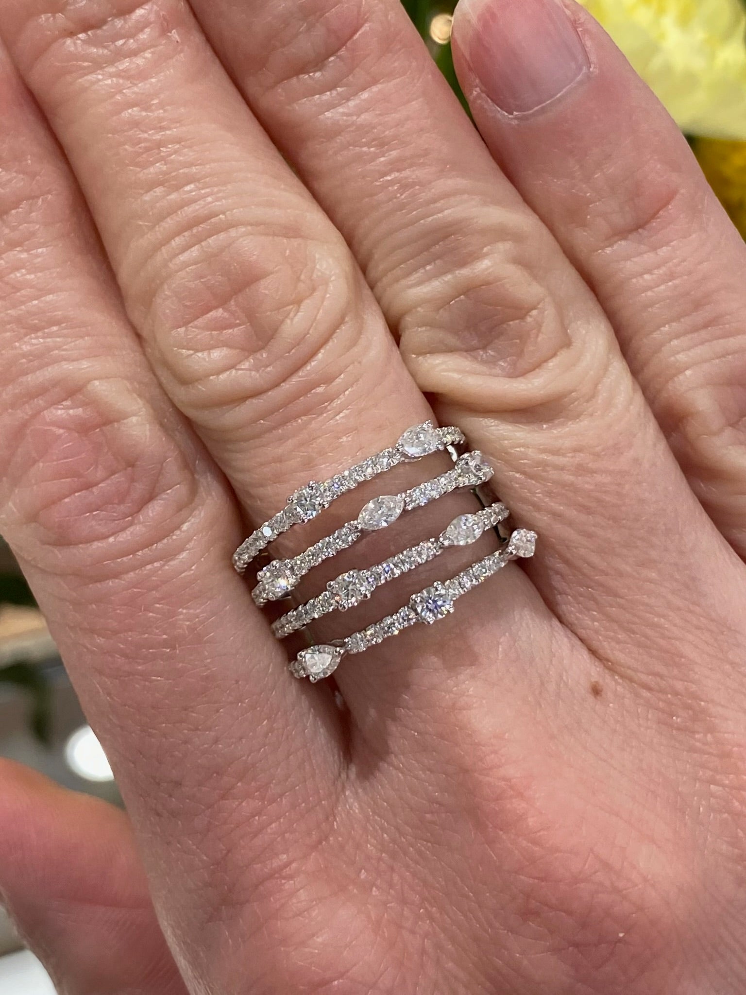 The Diamond Quartet Stack Ring
