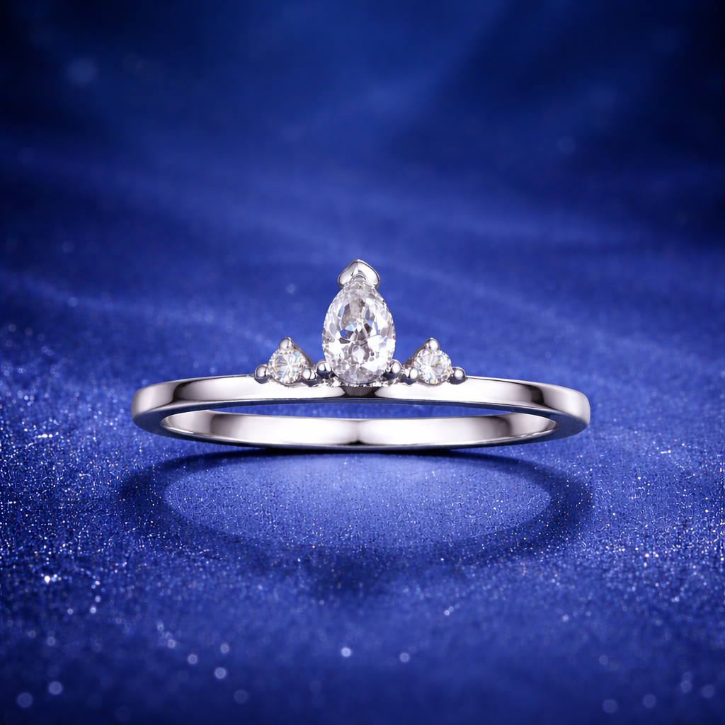 Pear Tiara Diamond Ring