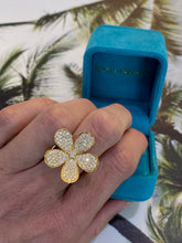 Load image into Gallery viewer, Diamond and 18K Yellow Gold Flower Statement Ring
