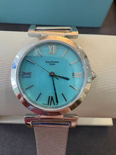 Load image into Gallery viewer, Turquoise Dial Silver Mesh Bracelet Watch
