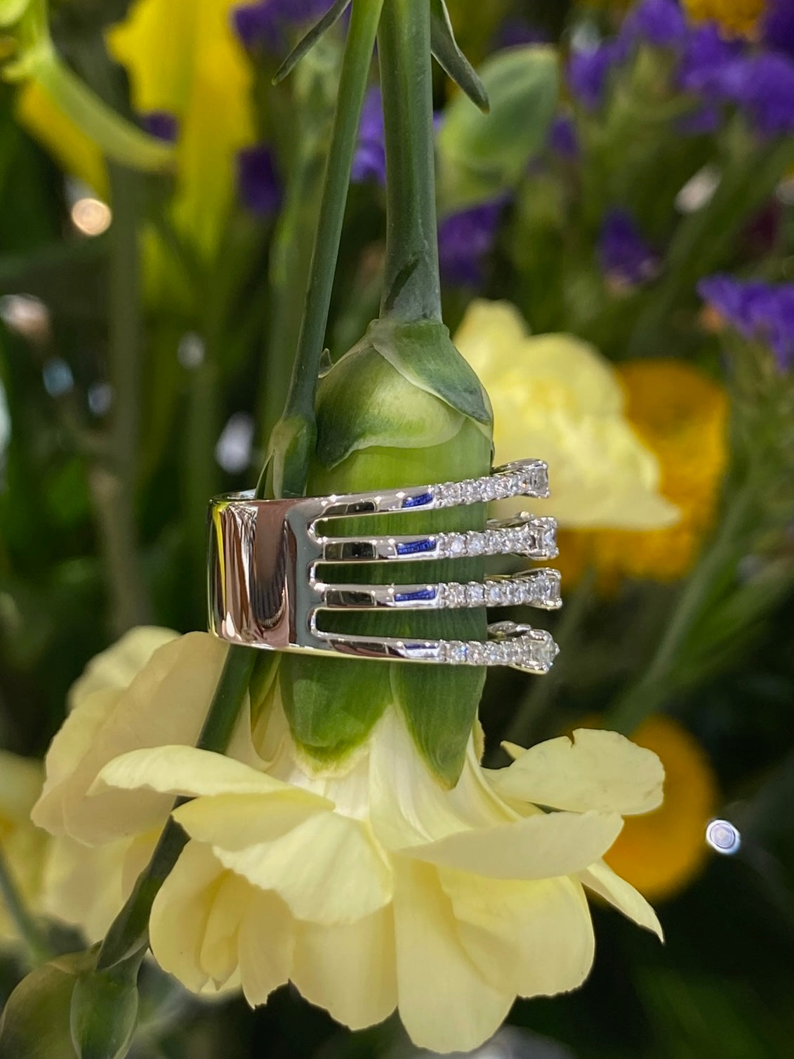 The Diamond Quartet Stack Ring