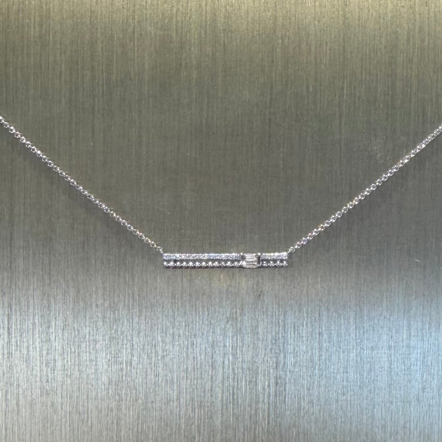 Baguette Brilliance Diamond Bar Necklace