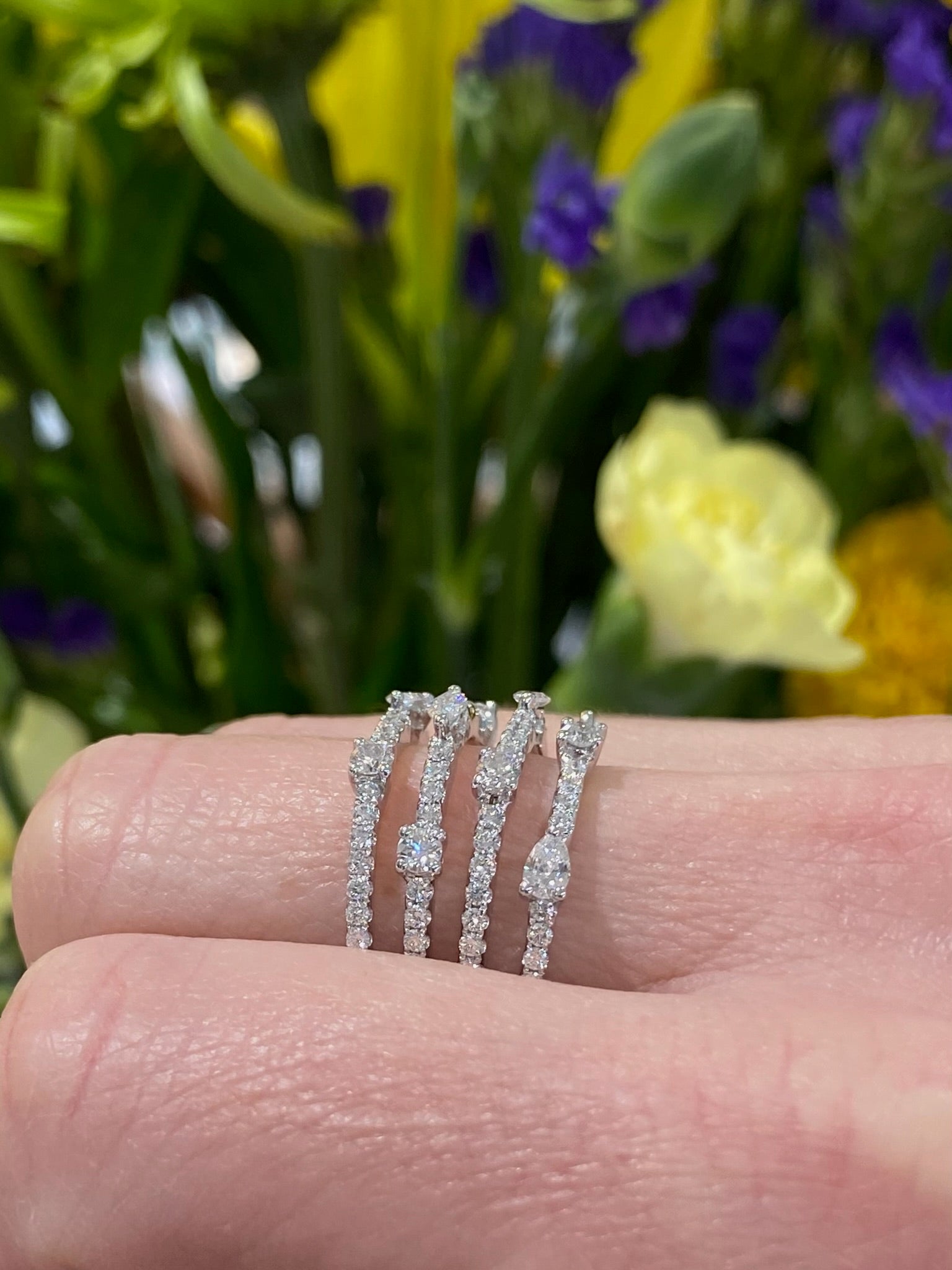 The Diamond Quartet Stack Ring