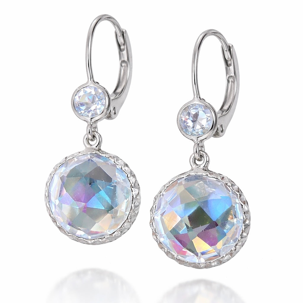 Celestial Glow White Topaz Dangle Earrings