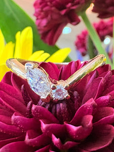 Two Stone Diamond Chevron Ring - One of a Kind!