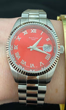 Load image into Gallery viewer, Red Dial Silver Bracelet Watch
