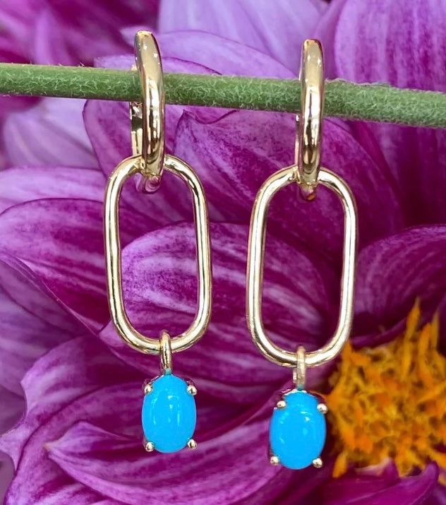 Laguna Link Turquoise Drop Earrings