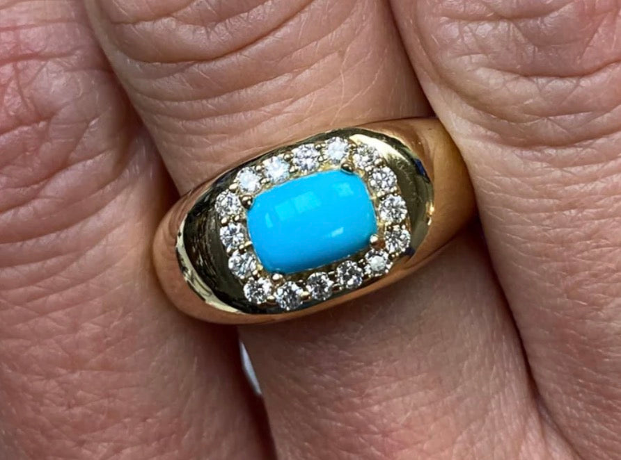 Golden Mesa Turquoise & Diamond Ring