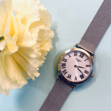 Load image into Gallery viewer, White Dial Silver Toned Mesh Bracelet Watch
