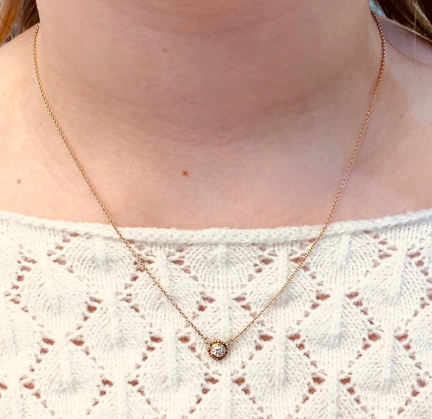 Rosé All Day Beaded Diamond Necklace