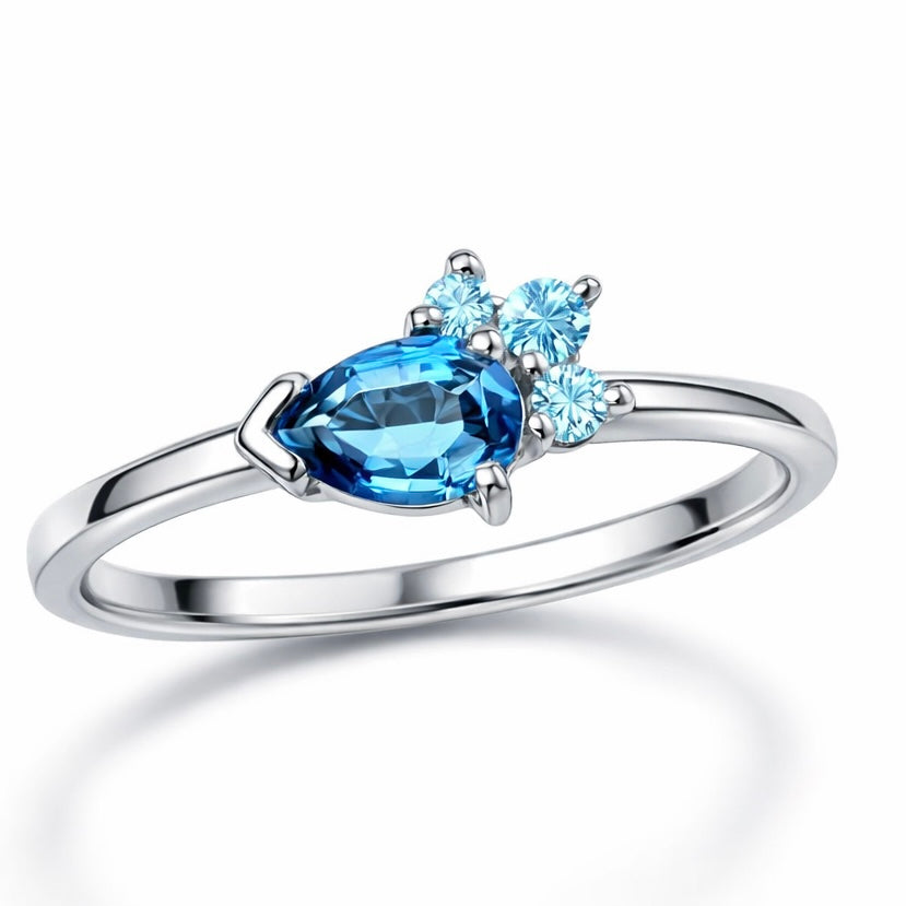 The Azure Bloom Ring - One of a Kind