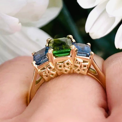 The Island Spritz Tourmaline & Sapphire Ring - On the Rocks Cocktail Collection