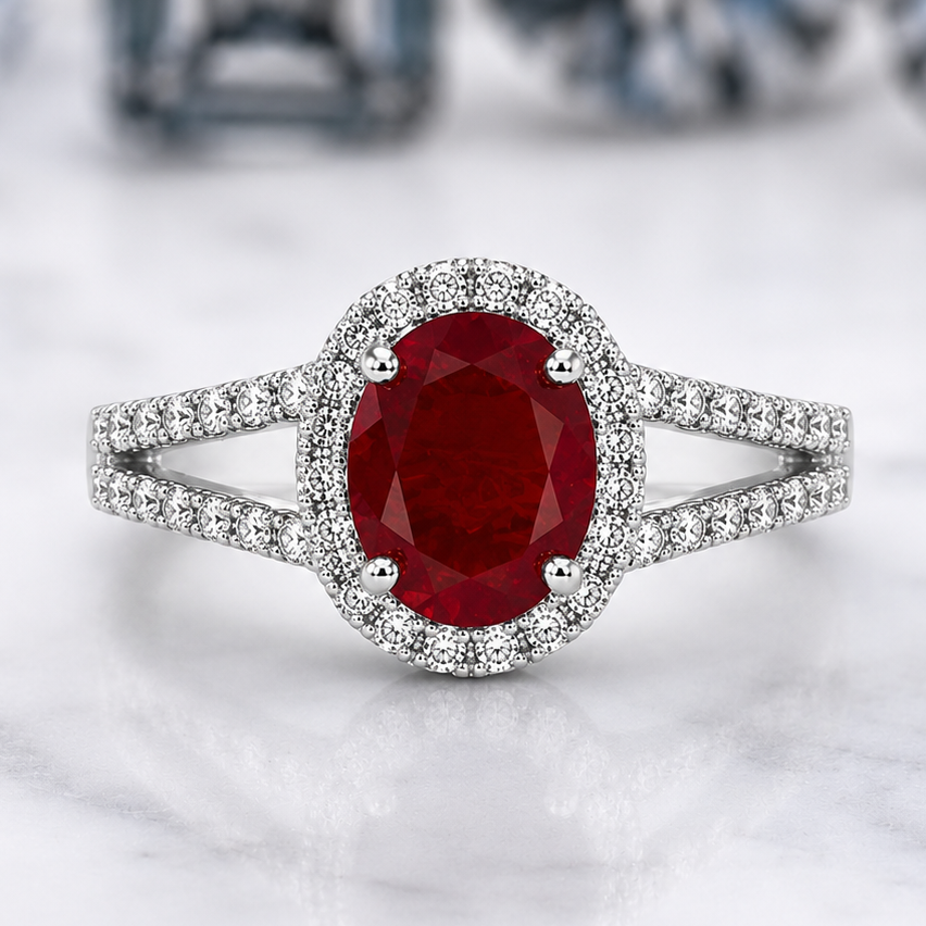Ember Veil Fire Opal and Diamond Ring