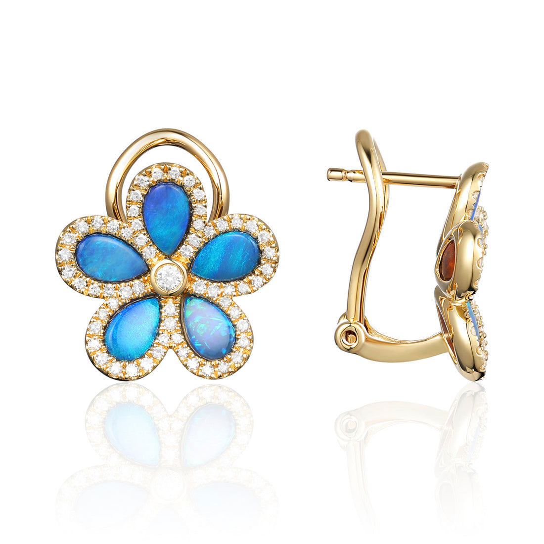 Ocean Bloom Opal & Diamond Earrings