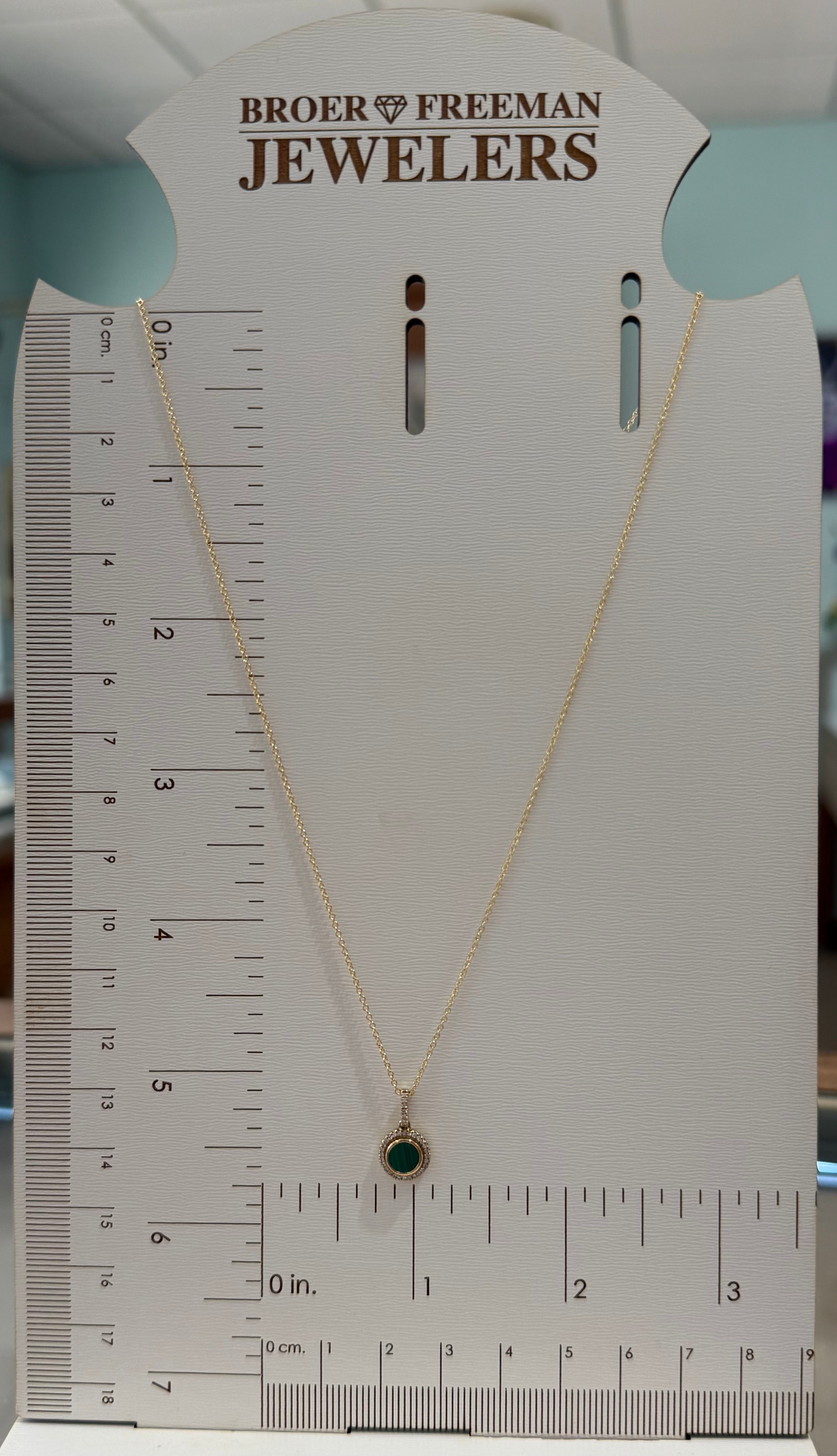 Forest Halo Malachite & Diamond Pendant