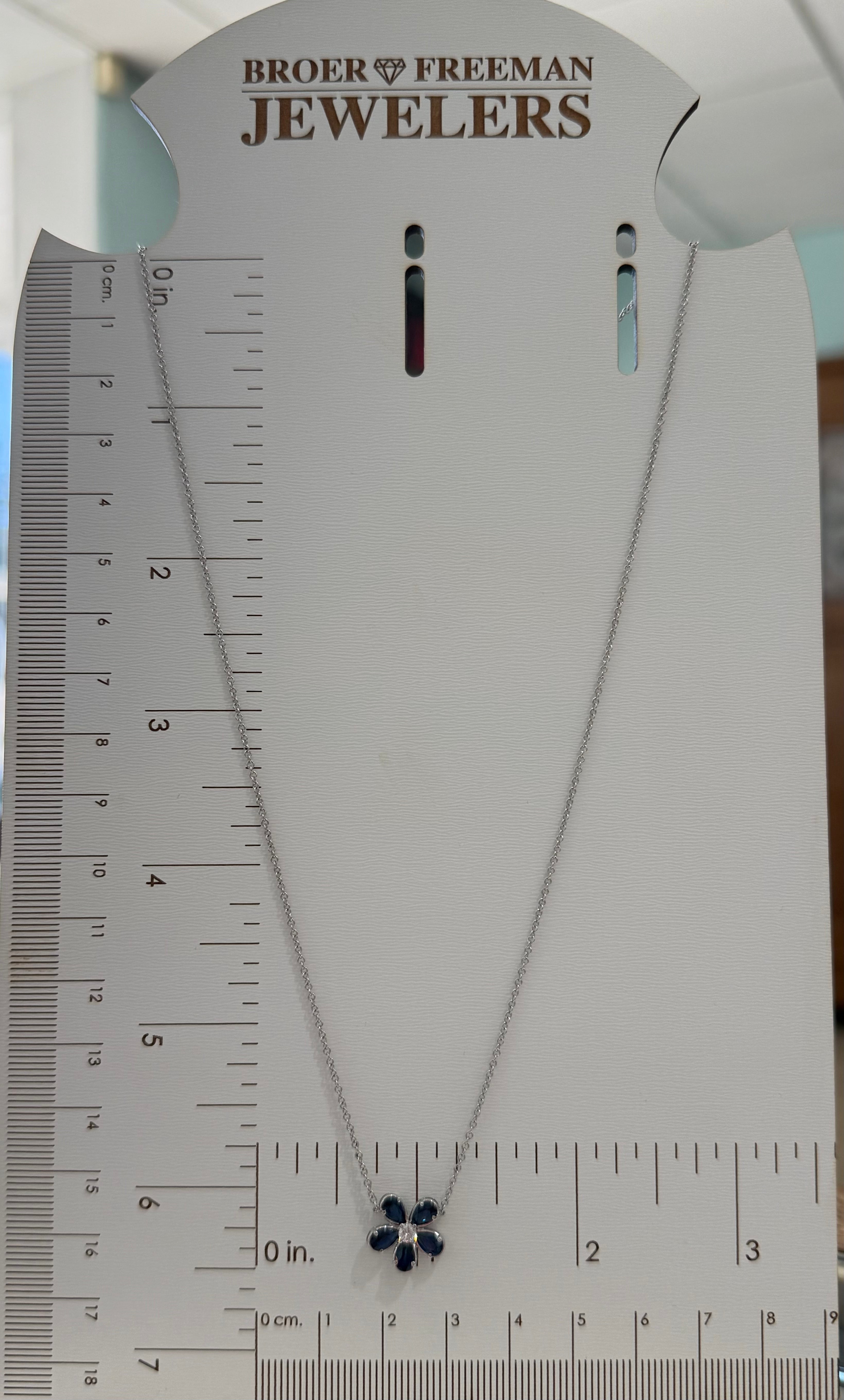 Sapphire and Diamond Flower Necklace