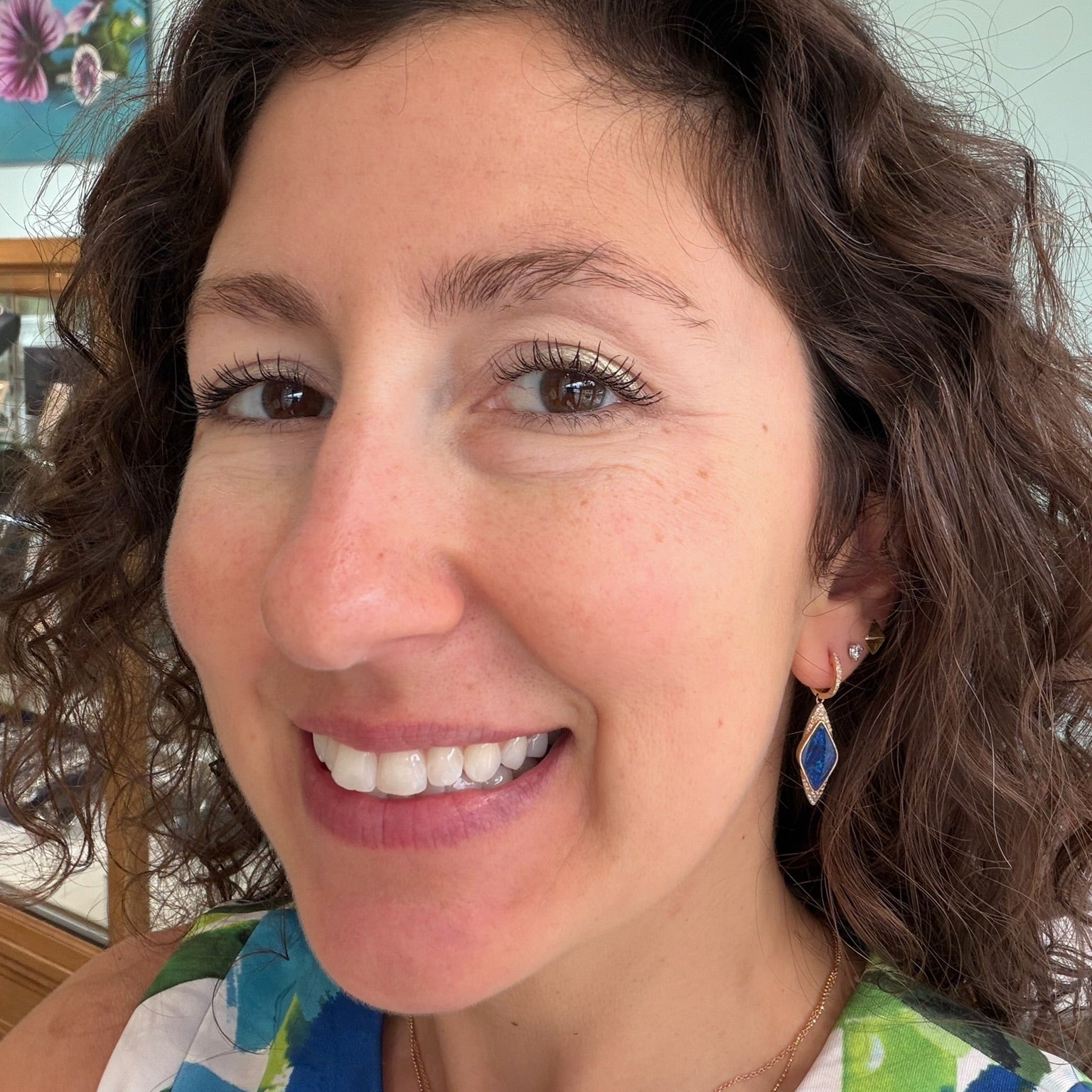 Azure Mirage Opal and Diamond Drop Earrings