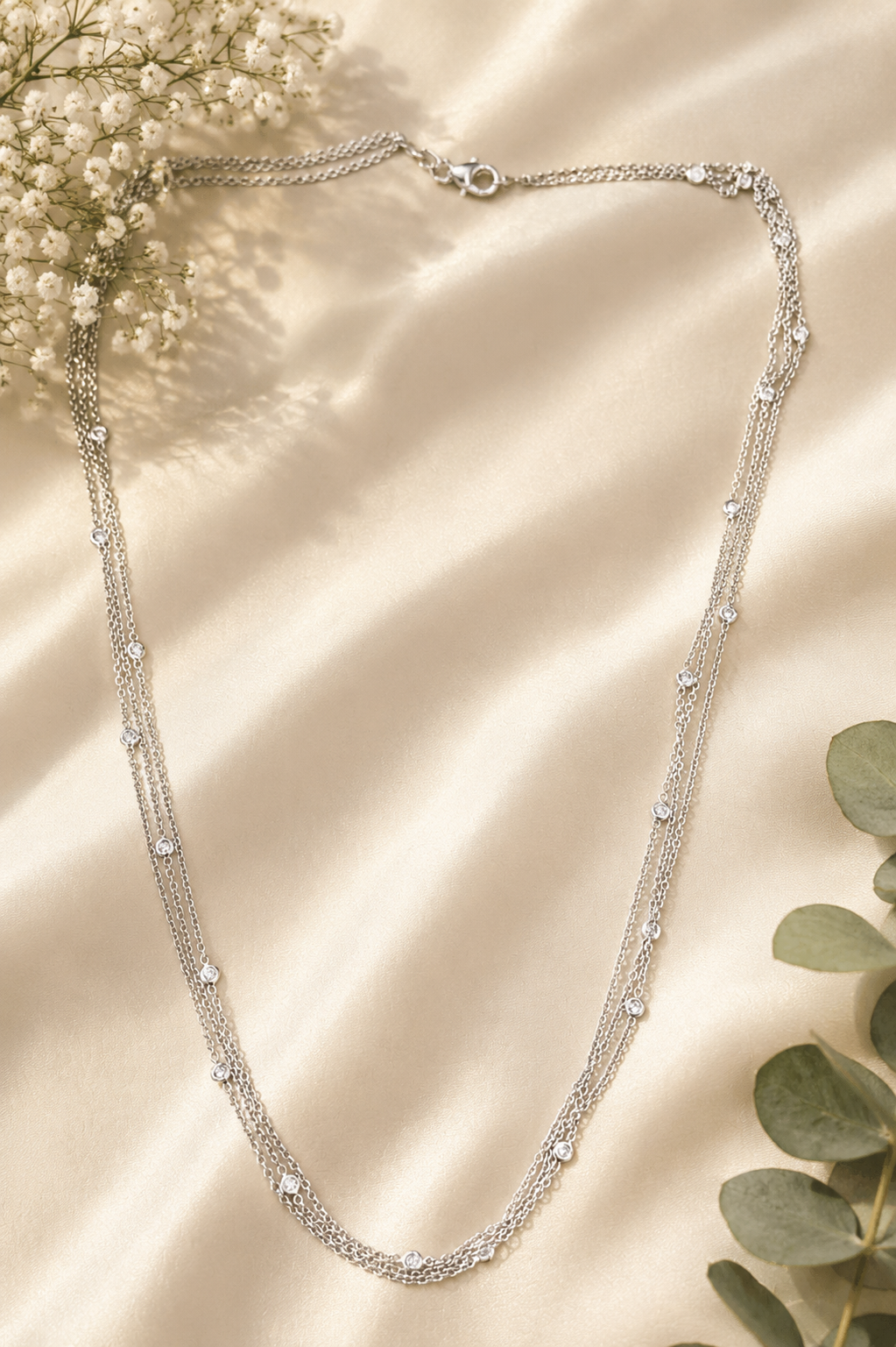 The Triple Spark Diamond Necklace