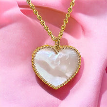 Load image into Gallery viewer, Yellow Gold Mother of Pearl Heart Pendant Necklace
