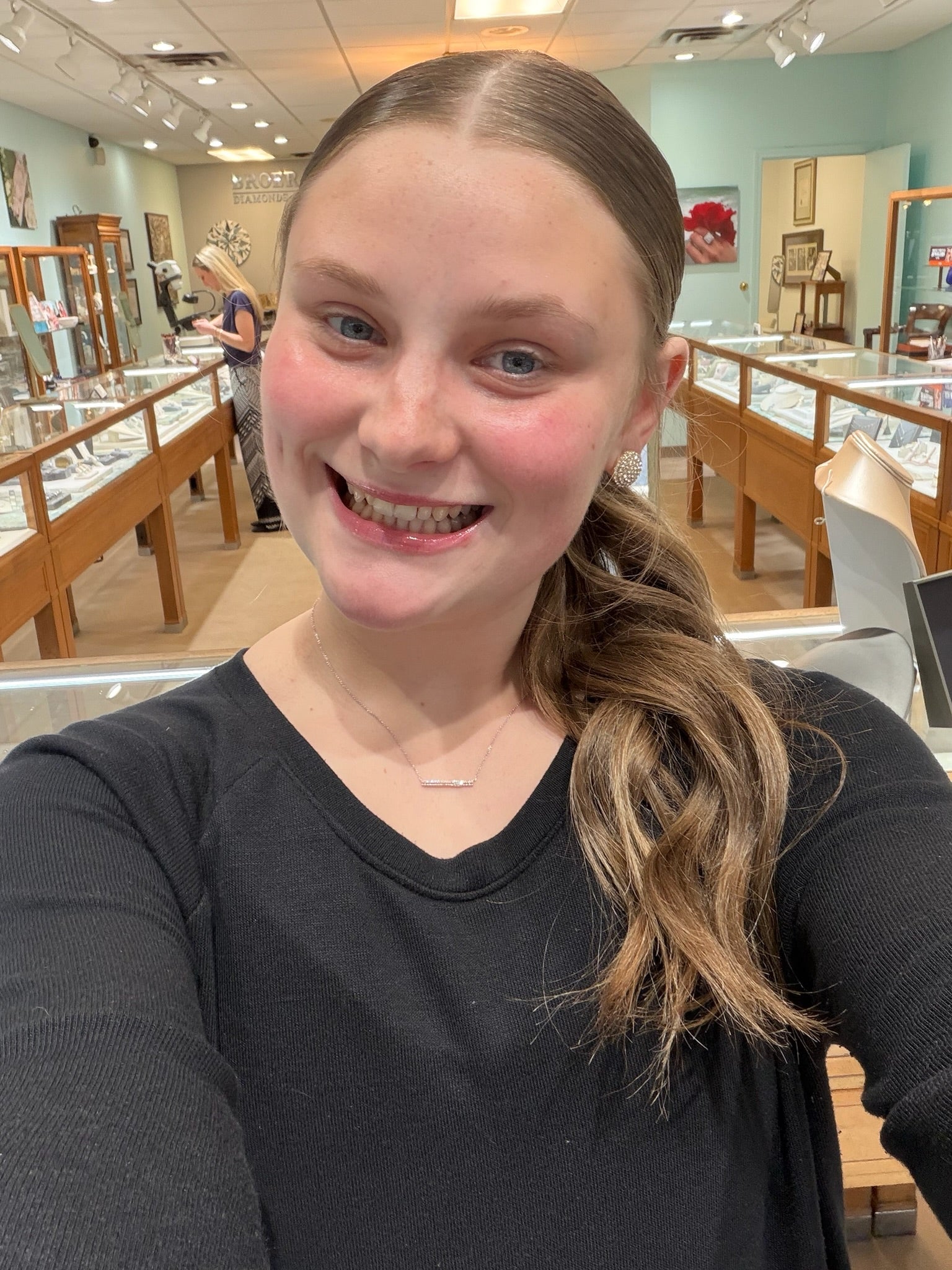 Baguette Brilliance Diamond Bar Necklace