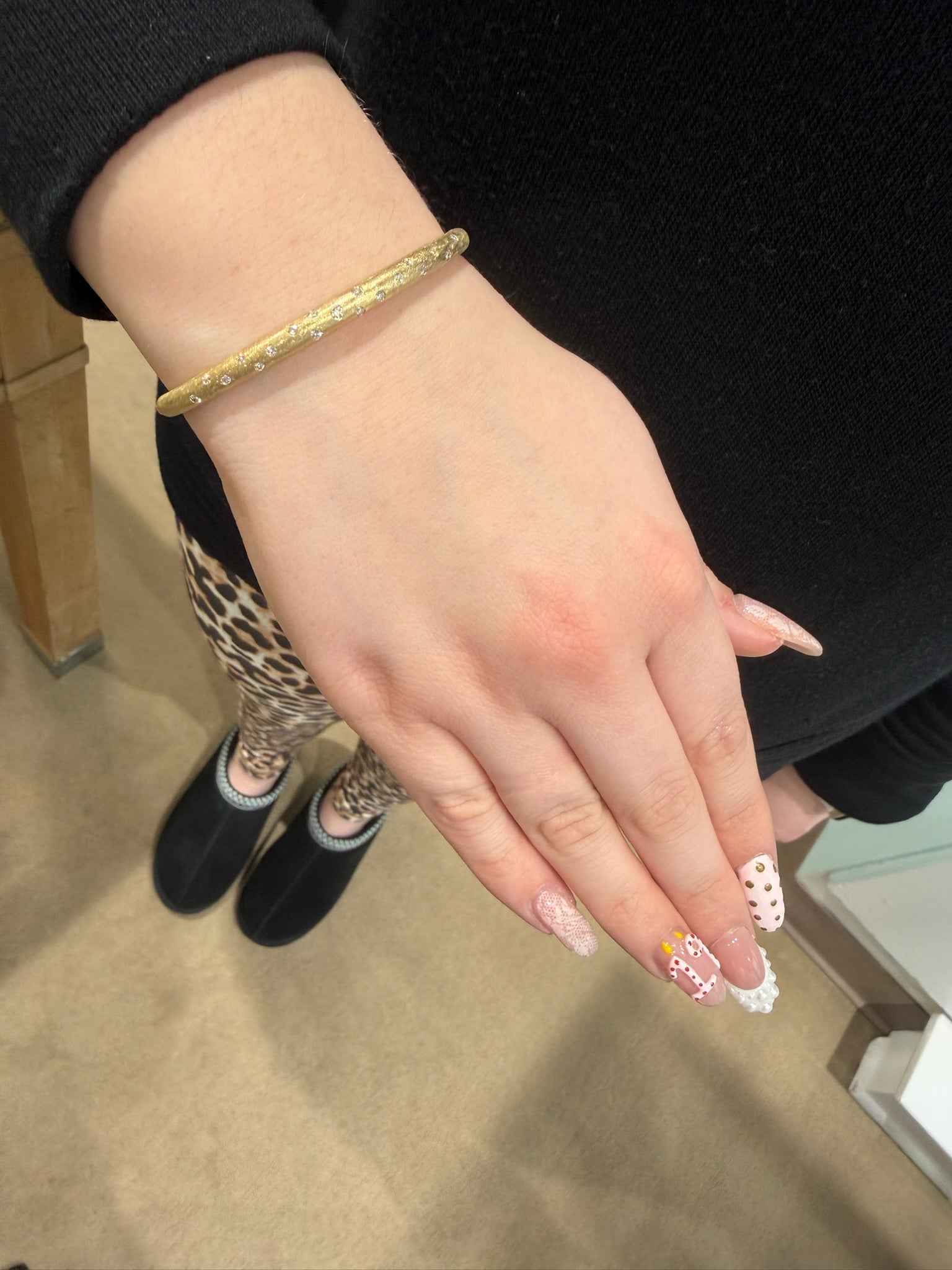 The Satin Spark Diamond Bangle Bracelet