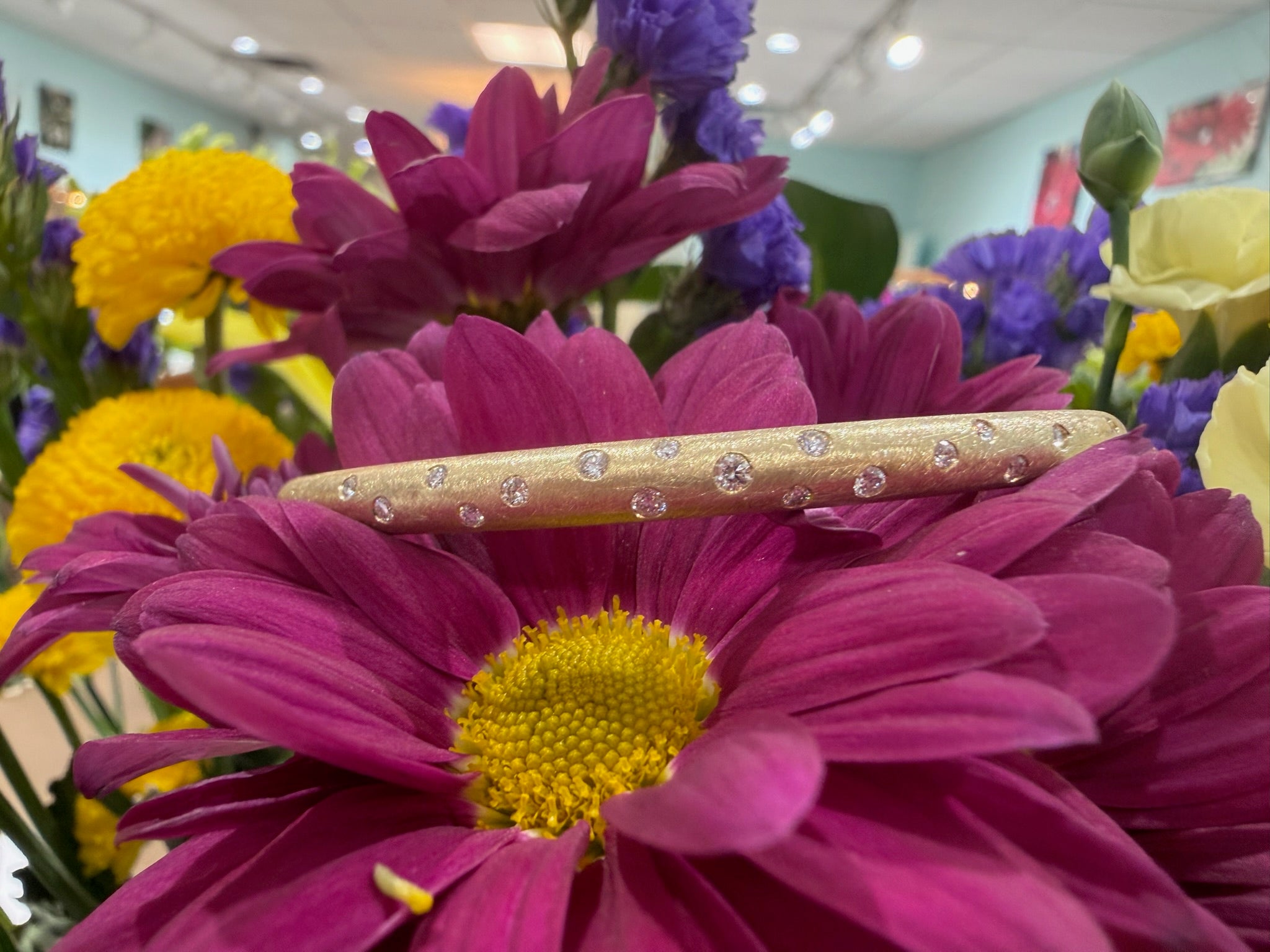 The Satin Spark Diamond Bangle Bracelet