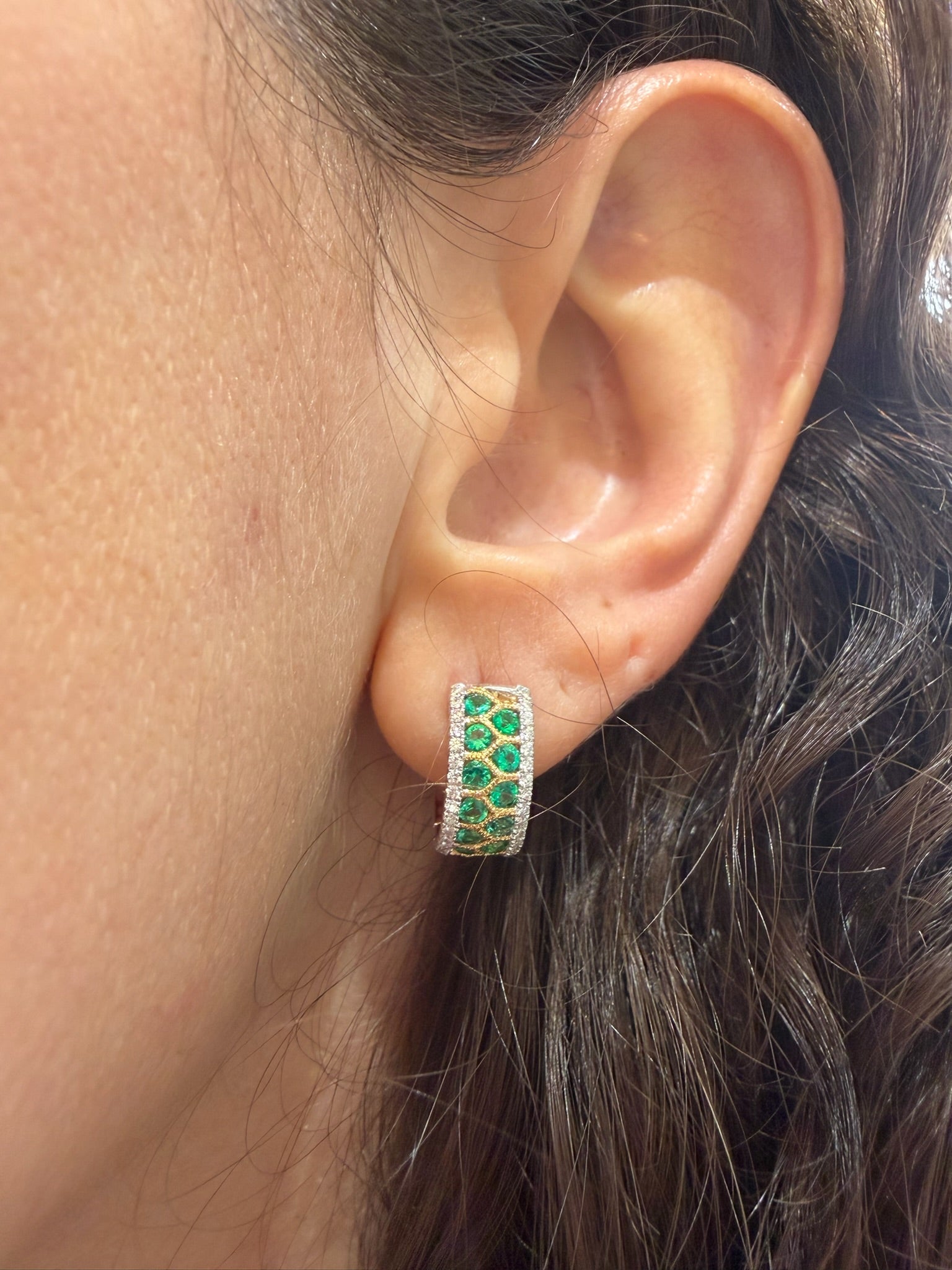 The Emerald Tapestry Diamond Earrings