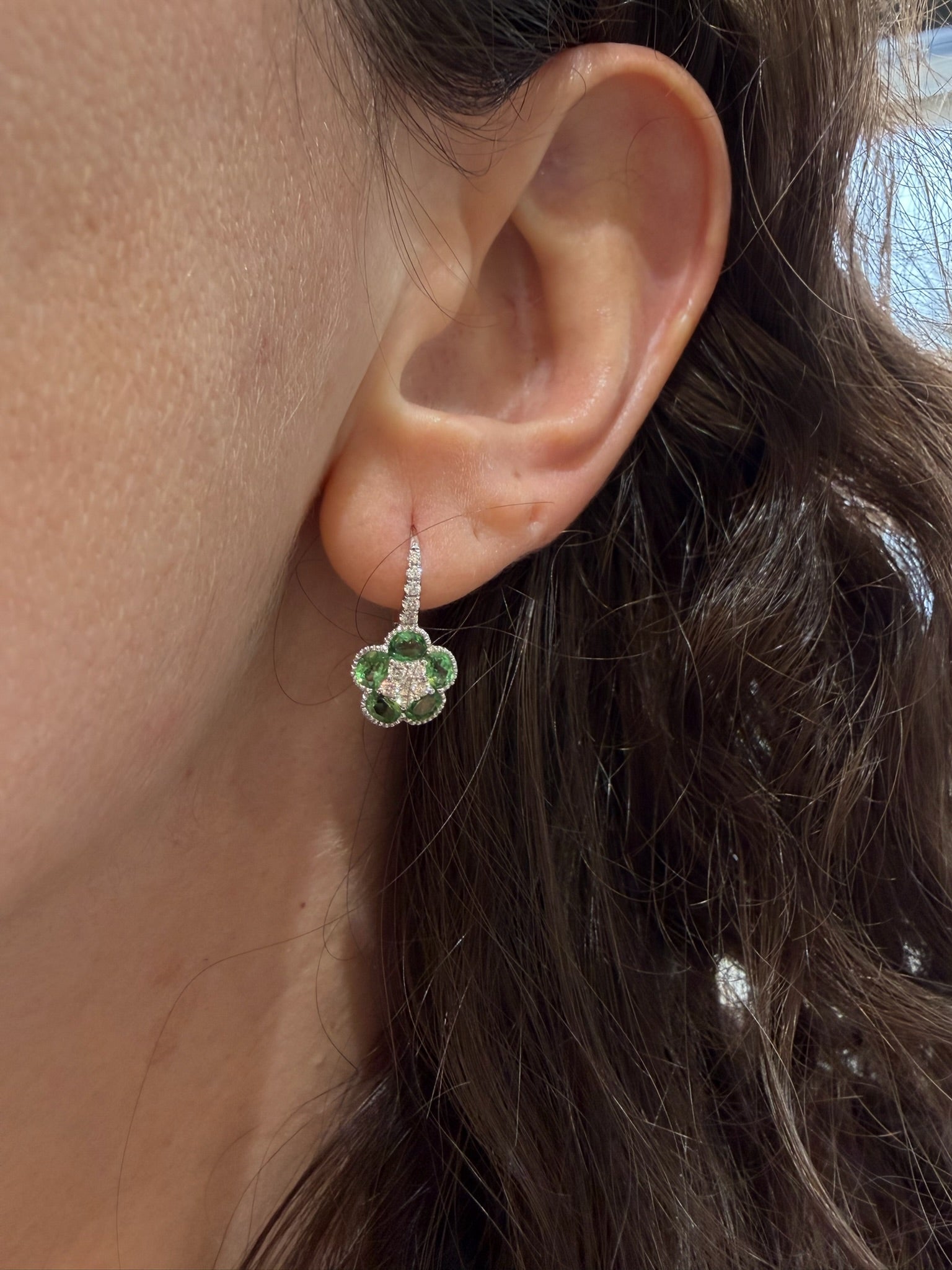 Green Meadow Tsavorite & Diamond Earrings
