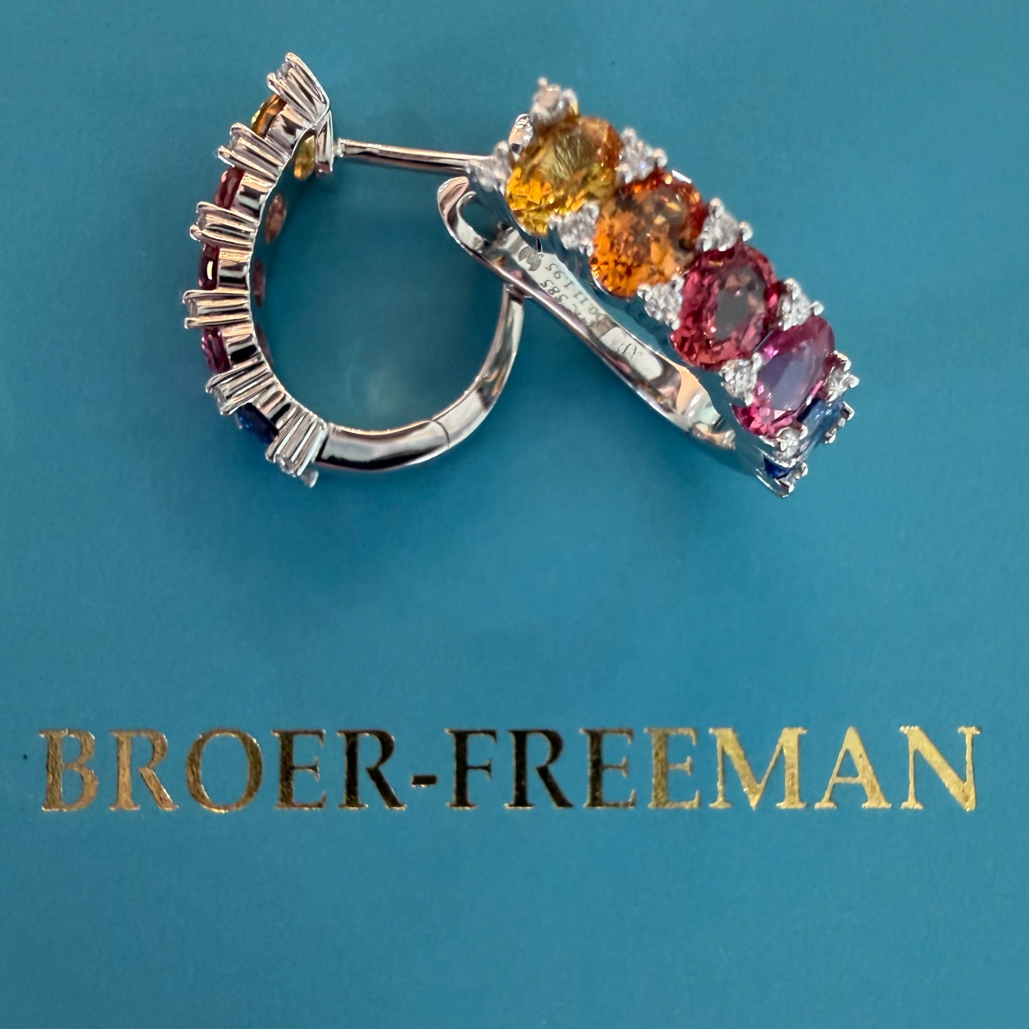 Rainbow Radiance Sapphire & Diamond Hoop Earrings