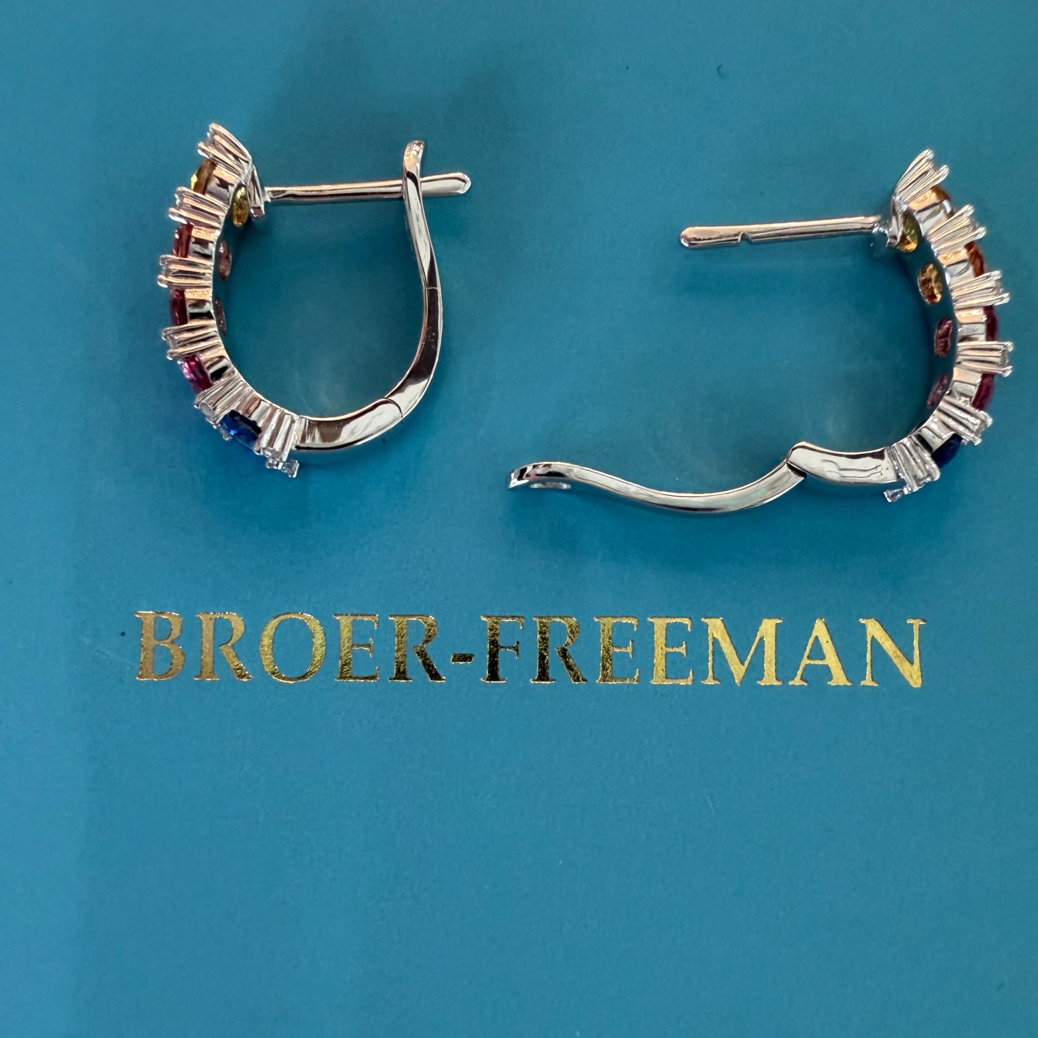 Rainbow Radiance Sapphire & Diamond Hoop Earrings