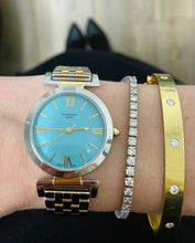 Load image into Gallery viewer, Turquoise Dial Two Toned Bracelet Watch
