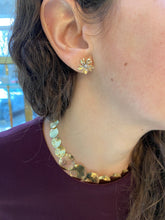 Load image into Gallery viewer, Diamond Flower Power Inspired Earrings in White and Yellow Gold
