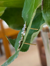 Load image into Gallery viewer, Diamond Flower Power Inspired Earrings in White and Yellow Gold
