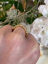 Load image into Gallery viewer, Yellow Gold Flower Bezel Set Diamond Band
