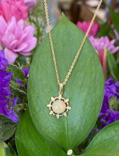 Load image into Gallery viewer, Diamond Accented Opal Sun Pendant Necklace
