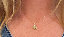 Load image into Gallery viewer, Diamond Accented Opal Sun Pendant Necklace
