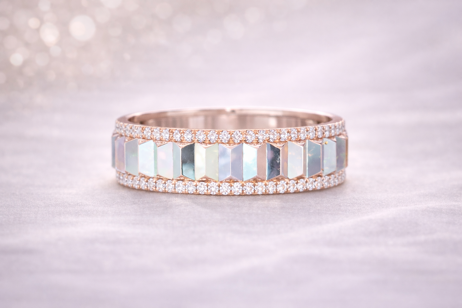 The Rose Gold Diamond Mirage Ring