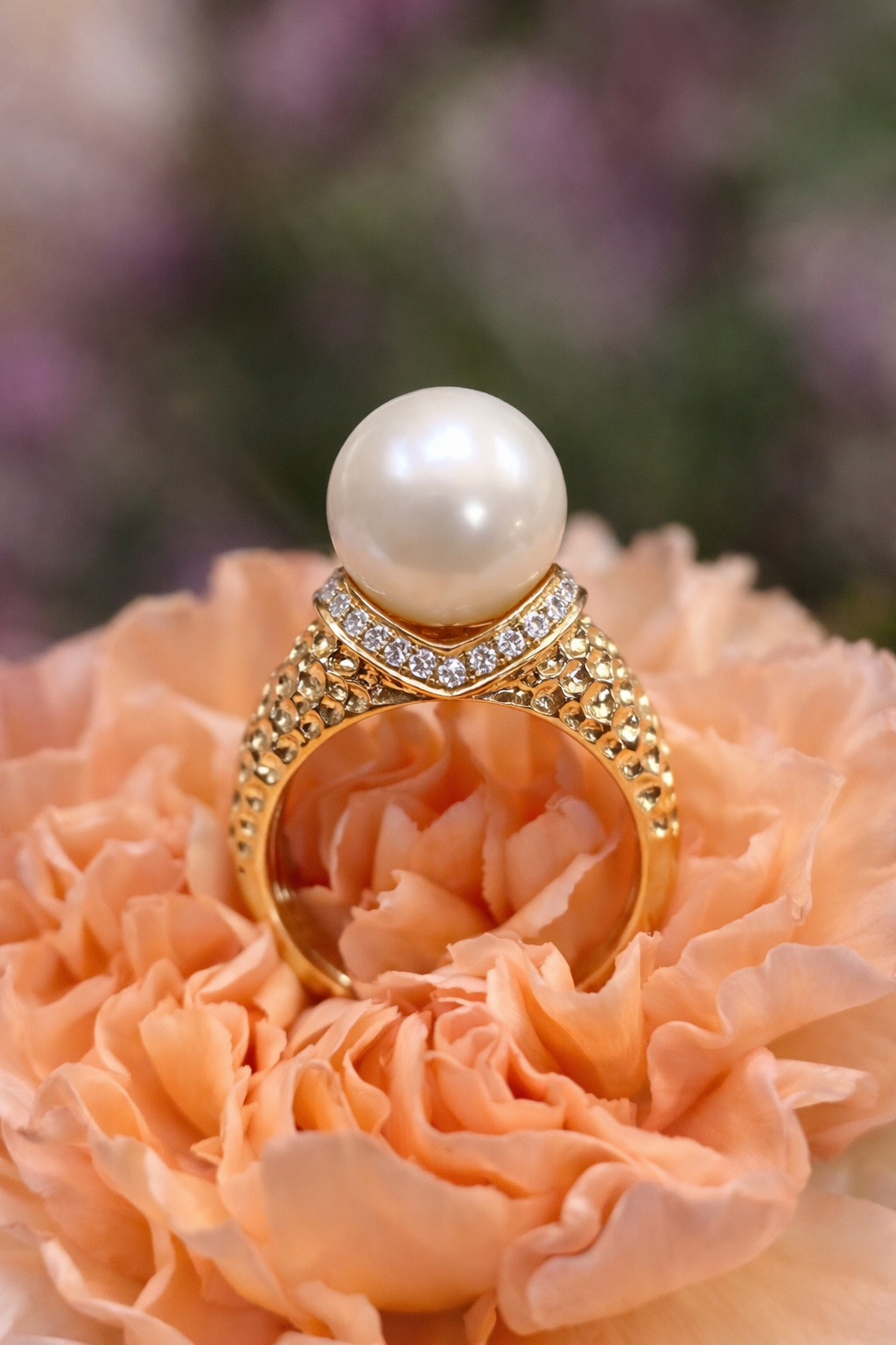 The Majestic Pearl and Diamond Ring
