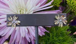 Diamond Flower Power Inspired Earrings in White and Yellow Gold