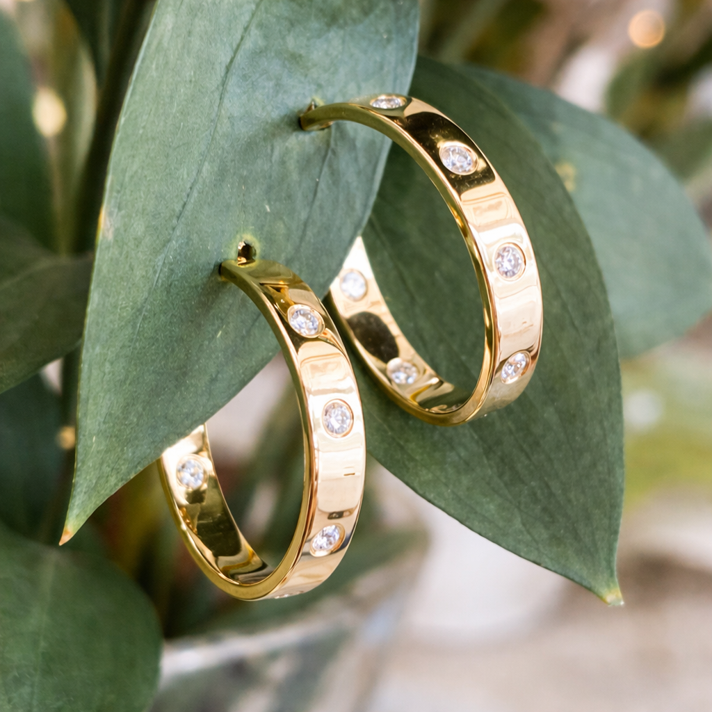 The Iconic Diamond Hoop Earrings